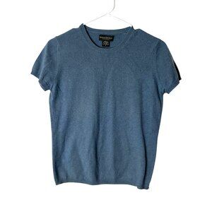 Banana Republic Womens Blue Cashmere Short Sleeve Sweater Small Soft